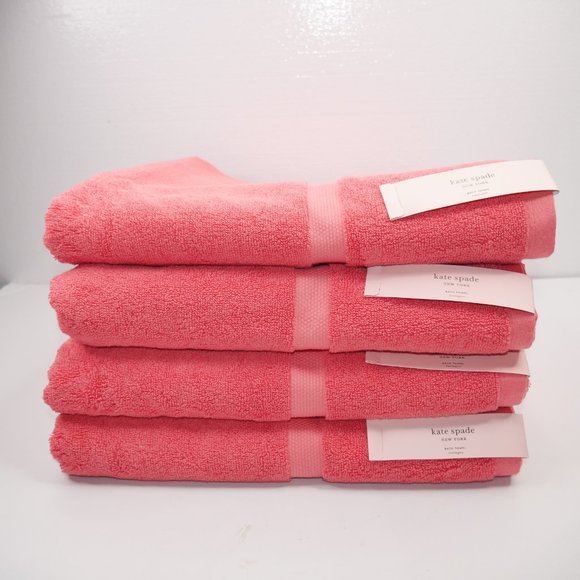 kate spade Bath Kate Spade Set Of 4 Bath Towels Coral Red Nwt